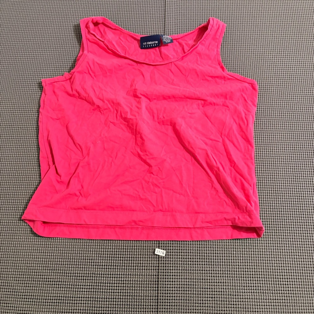 Liz Claiborne Lizsport Womens XL Pink Scoop Neck Sleeveless Tank Top